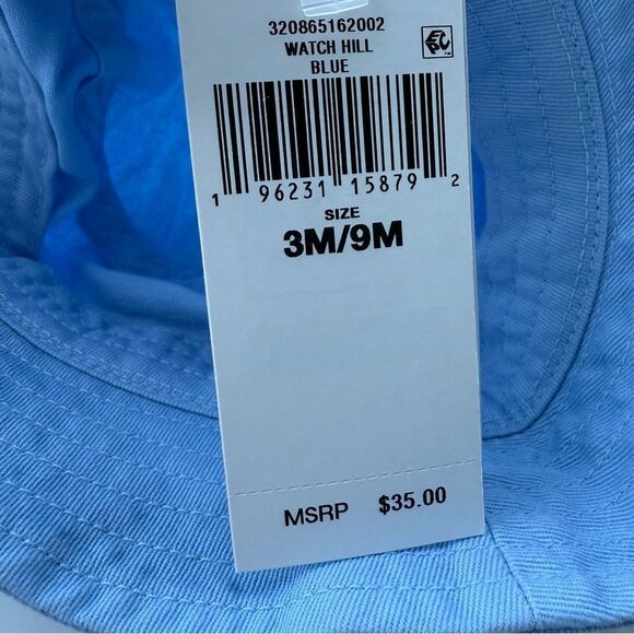 Polo Ralph Lauren Baby Bucket Hat 3M-9M Blue Bear Logo Embroidered Cotton Cap - Picture 12 of 17